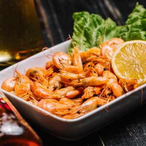 Tabua de camarao grelhado